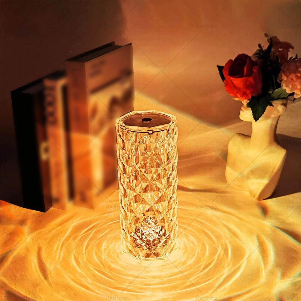 Crystal Table Lamp Rose Diamond Touch Lamp with USB 3 or 16 Color Crystal LED Light-3